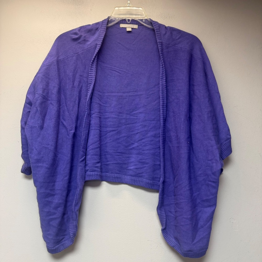 Woman Within Cardigan Women 2X Purple Excellent Cotton Open Front Cocoon 15094
